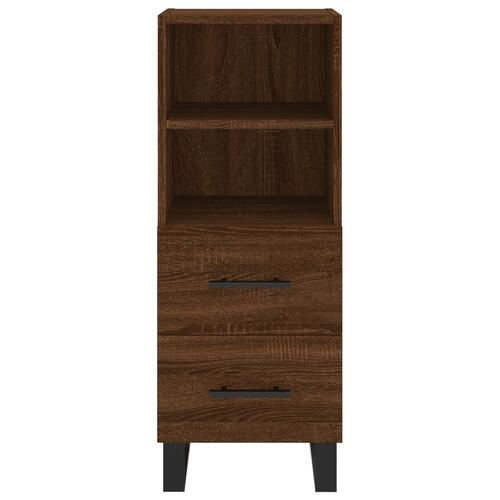 Skænk 34,5x34x90 cm konstrueret træ brun egetræsfarve
