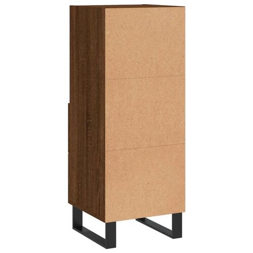 Skænk 34,5x34x90 cm konstrueret træ brun egetræsfarve