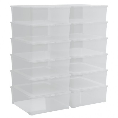 Opbevaringsbokse 12 stk. 5 l stabelbare plast