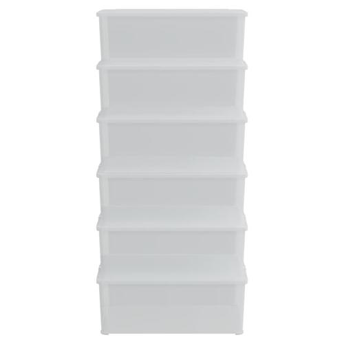Opbevaringsbokse 6 stk. 10 l stabelbare plast