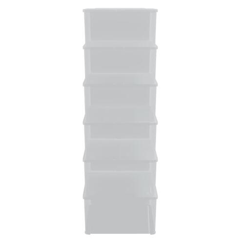Opbevaringsbokse 6 stk. 10 l stabelbare plast