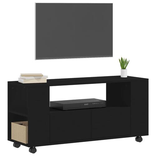 Tv-bord 102x34,5x43 cm konstrueret træ sort