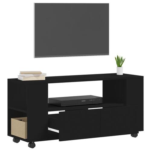 Tv-bord 102x34,5x43 cm konstrueret træ sort