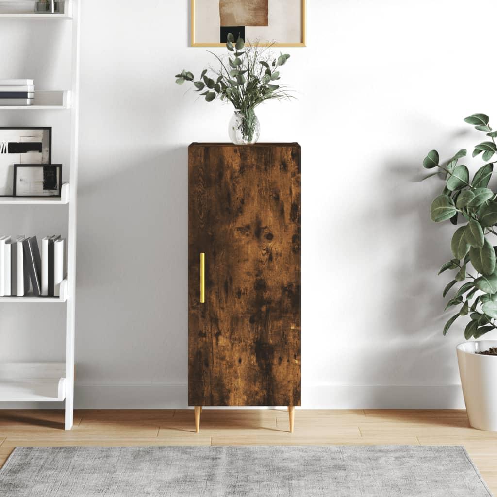 Skænk 34,5x34x90 cm konstrueret træ røget egetræsfarve