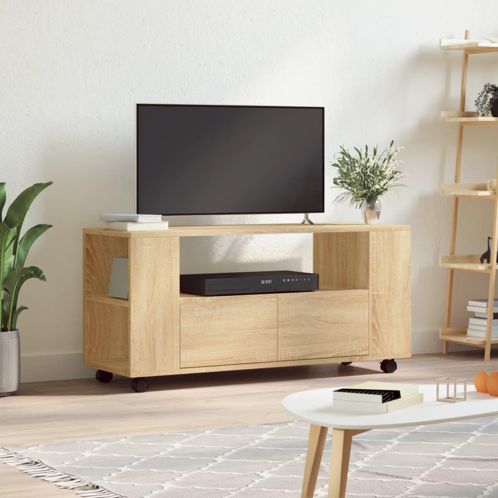 Tv-bord 102x34,5x43 cm konstrueret træ sonoma-eg
