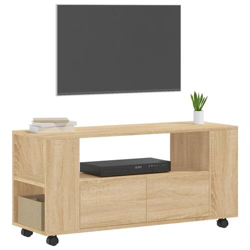 Tv-bord 102x34,5x43 cm konstrueret træ sonoma-eg