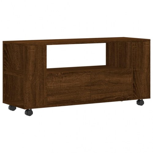 Tv-bord 102x34,5x43 cm konstrueret træ brun egetræsfarve