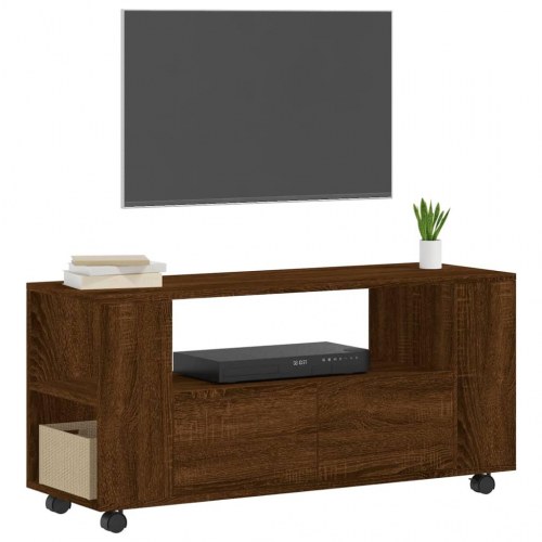 Tv-bord 102x34,5x43 cm konstrueret træ brun egetræsfarve