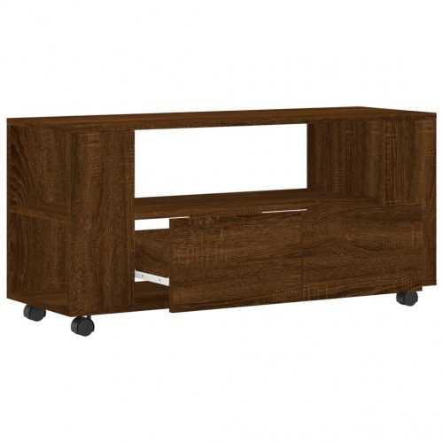 Tv-bord 102x34,5x43 cm konstrueret træ brun egetræsfarve