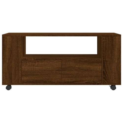 Tv-bord 102x34,5x43 cm konstrueret træ brun egetræsfarve