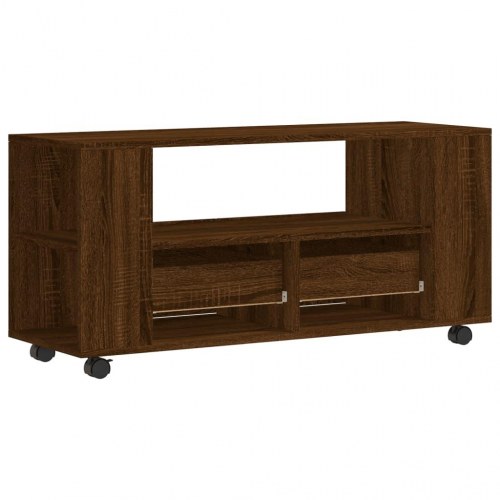 Tv-bord 102x34,5x43 cm konstrueret træ brun egetræsfarve