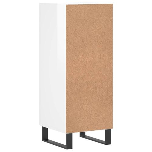 Skænk 34,5x34x90 cm konstrueret træ hvid højglans