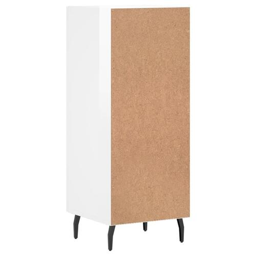 Skænk 34,5x34x90 cm konstrueret træ hvid højglans