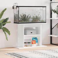 Akvariebord 80x35x60 cm konstrueret træ hvid højglans