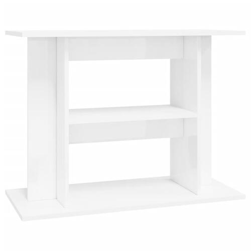 Akvariebord 80x35x60 cm konstrueret træ hvid højglans