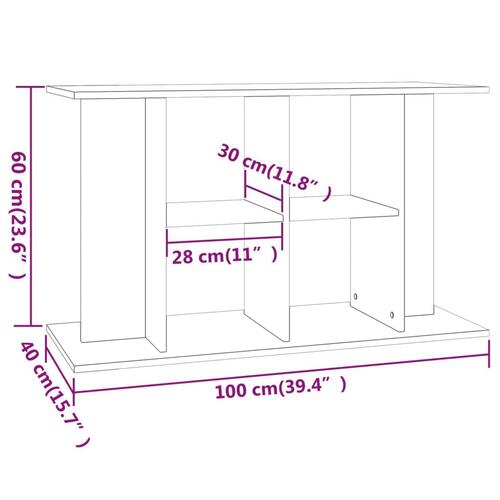 Akvariebord 100x40x60 cm konstrueret træ hvid højglans