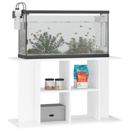 Akvariebord 100x40x60 cm konstrueret træ hvid