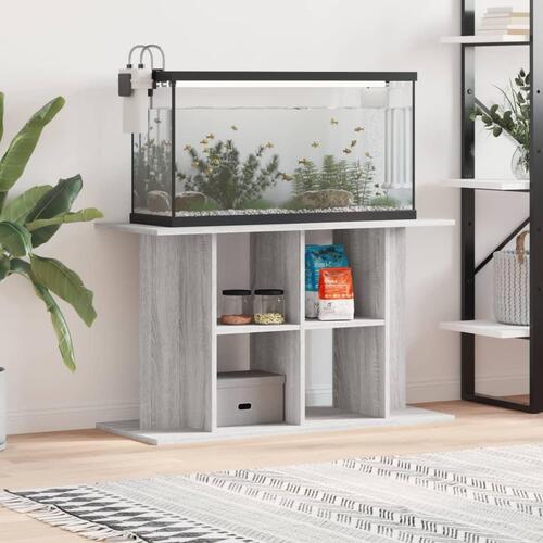 Akvariebord 100x40x60 cm konstrueret træ grå sonoma-eg