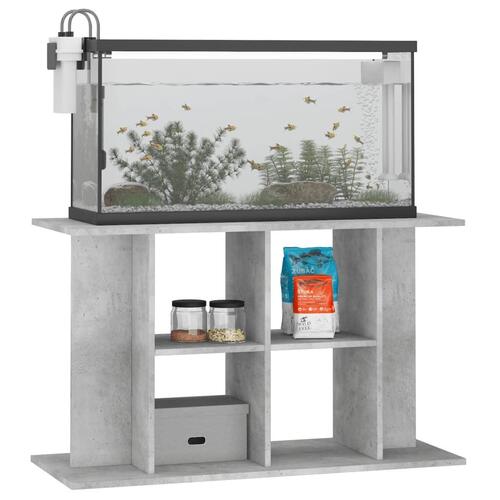 Akvariebord 100x40x60 cm konstrueret træ betongrå