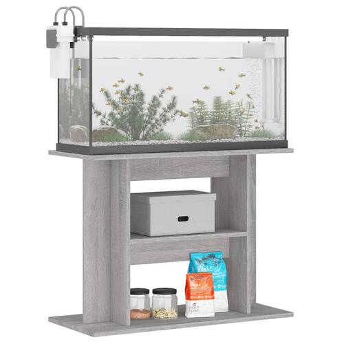 Akvariebord 80x35x60 cm konstrueret træ grå sonoma-eg