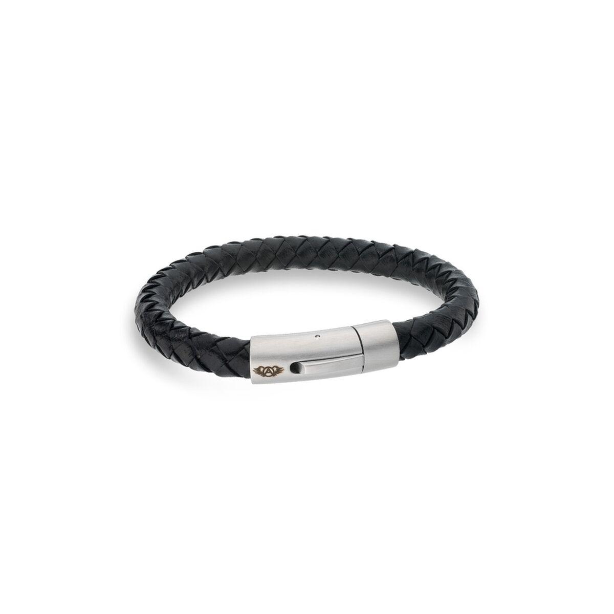 AN Jewels AA.P233BK.M - armbånd til mænd, sort flettet med metal-lås