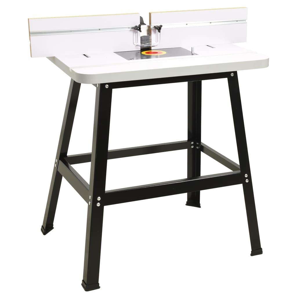 Overfræserbord 81x61x88 cm stål og MDF