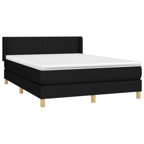 Kontinentalseng med madras 140×190 cm - stof, sort