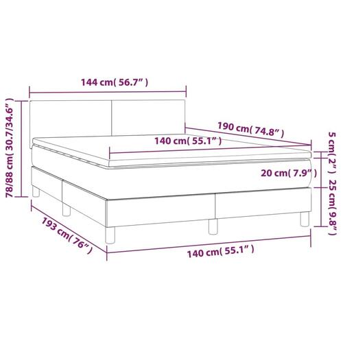 Kontinentalseng med LED-lys 140x190 cm stof sort