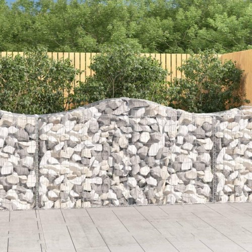 Buet gabionkurv 200 × 50 × 100/120 cm - galvaniseret jern