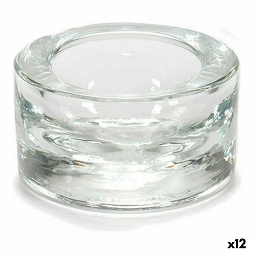 Fyrfadsstage - gennemsigtig glas, 7 × 3,5 × 7 cm (12 stk.)