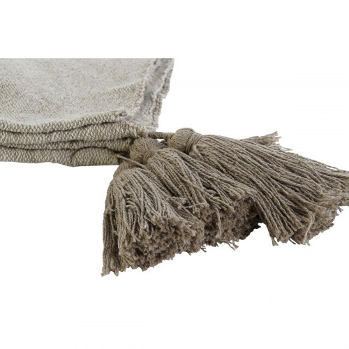 Sengetæpper - 2 stk., bomuld, hvid/grøn/beige, 130 × 170 cm