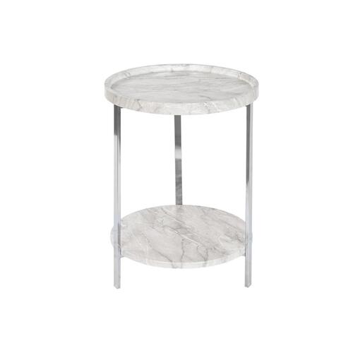 Sofabord Hvid Sølvfarvet Metal Træ MDF 40 x 40 x 53 cm