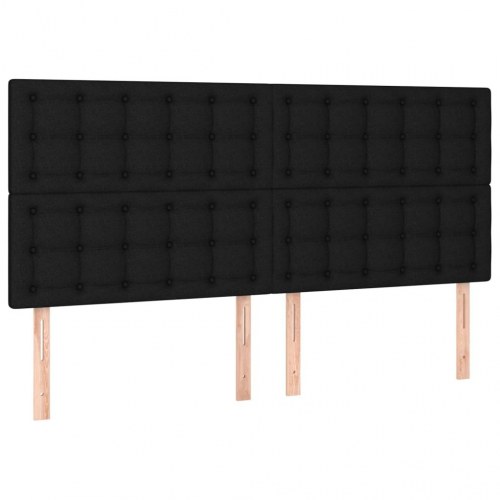 Kontinentalseng med madras 180×200 cm - stof, sort