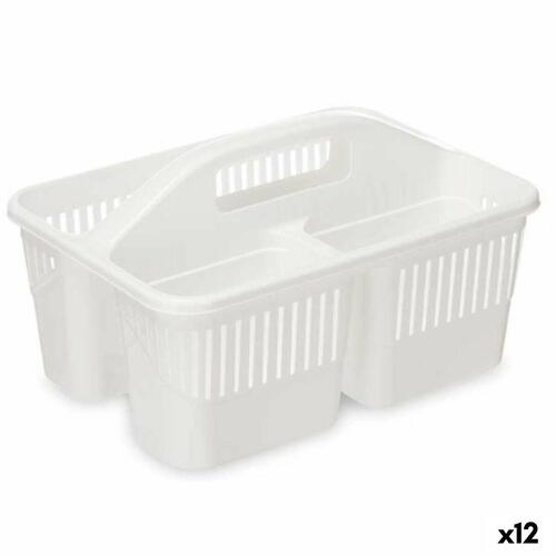 Arrangør Rensende Hvid Plastik 31,3 x 18 x 22 cm (12 enheder)