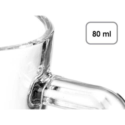 Dele kaffekopsæt Gennemsigtig Glas 80 ml (24 enheder)