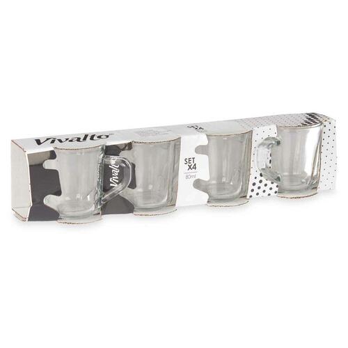 Dele kaffekopsæt Gennemsigtig Glas 80 ml (24 enheder)