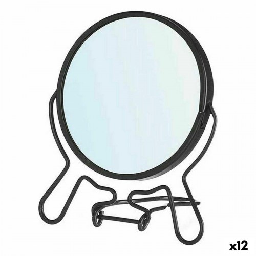 Makeup-spejl Berilo sort - jern, 11 × 13 × 1,5 cm (12 stk.)
