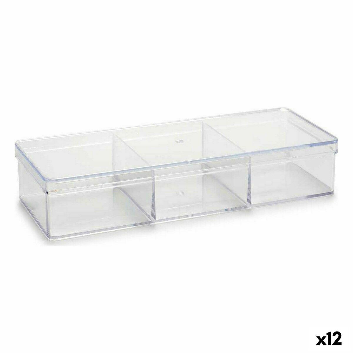 Makeup organiser Berilo - plastik, 3 rum, 20 × 3,5 × 7 cm