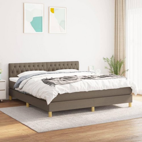 Kontinentalseng med madras 180×200 cm - stof gråbrun