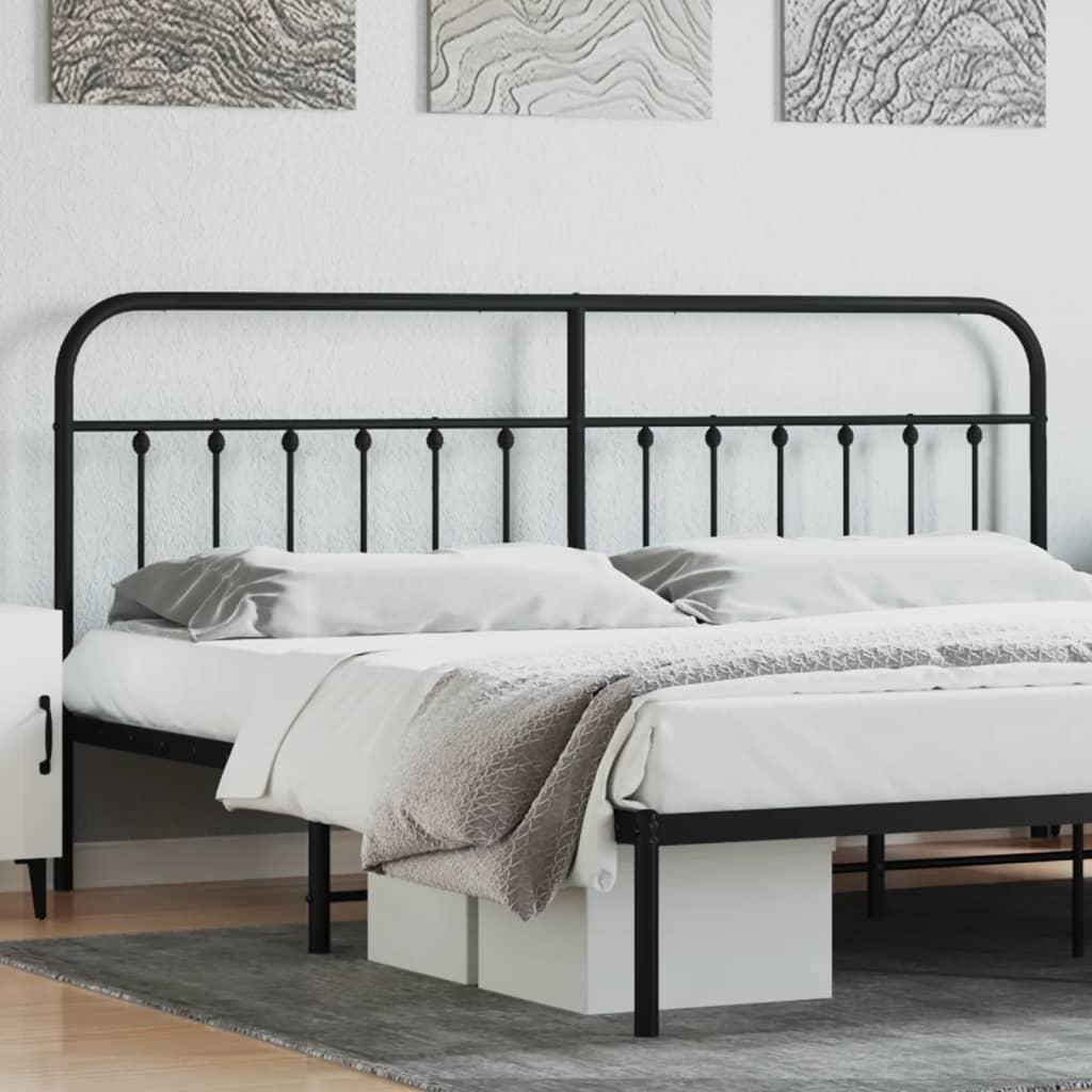 Sengegavl 193 cm metal sort