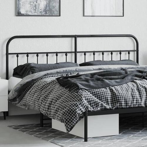 Sengegavl 193 cm metal sort
