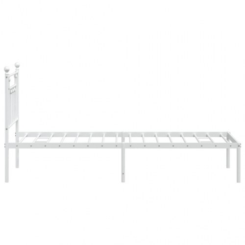 Sengeramme i metal med hovedgærde 75 × 190 cm - hvid