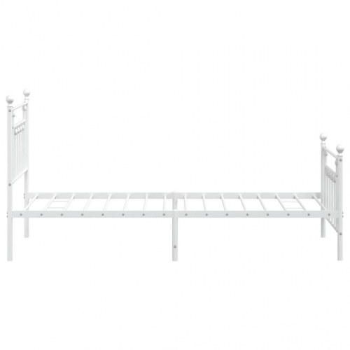 Sengeramme med sengegavl og fodgærde 80x200 cm metal hvid