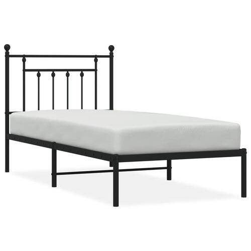 Sengeramme med sengegavl 90x200 cm metal sort