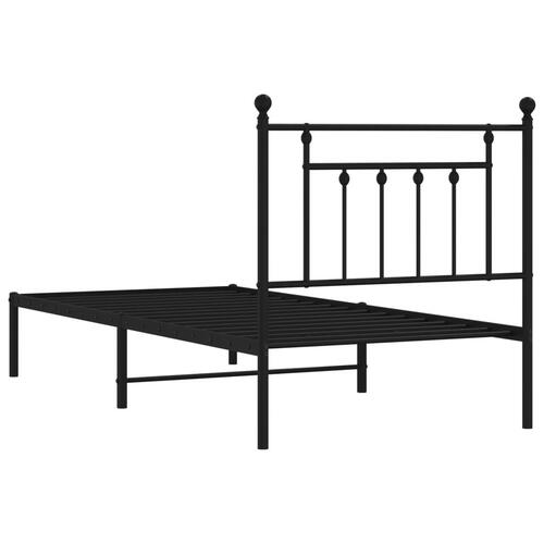Sengeramme med sengegavl 90x200 cm metal sort