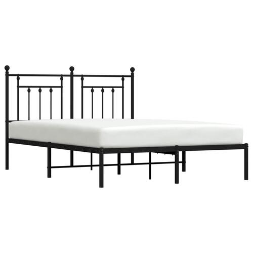 Sengeramme med sengegavl 140x200 cm metal sort