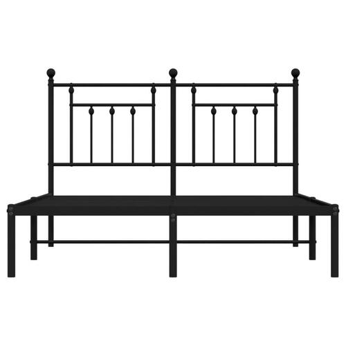 Sengeramme med sengegavl 140x200 cm metal sort