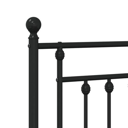 Sengeramme med sengegavl 140x200 cm metal sort