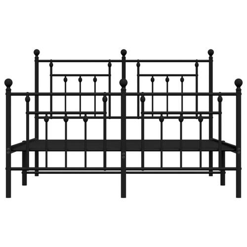 Sengeramme med sengegavl og fodgærde 140x200 cm metal sort