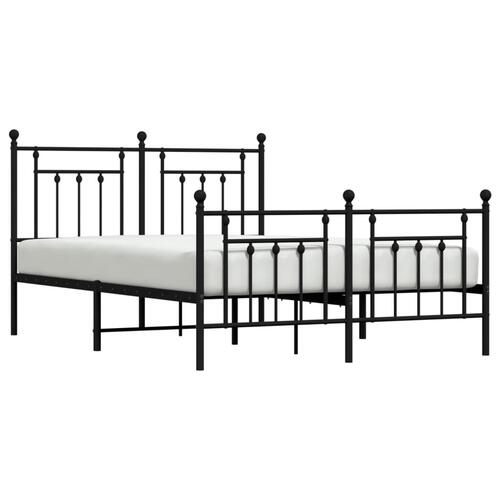 Sengeramme med sengegavl og fodgærde 140x190 cm metal sort